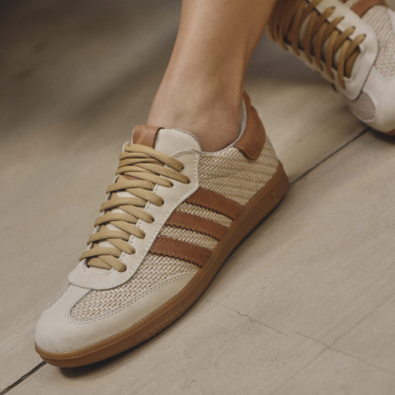 zapatillas ZALMA - Rafia y Cuero natural