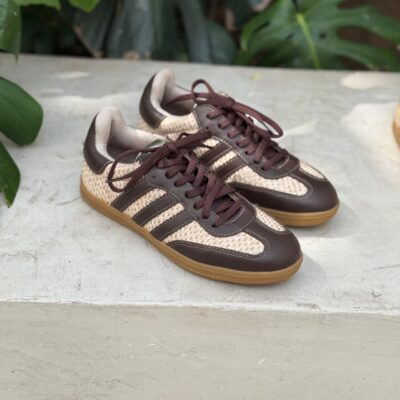 Zapatillas ZALMA - Rafia y Cuero chocolate